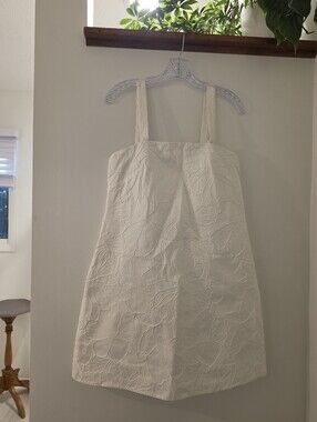 J. Crew White Sleeveless Square Neck Mini Dress